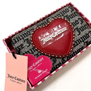 NWT Juicy Couture Heart Bifold Wallet Zip Around Card Case Valentine Gift